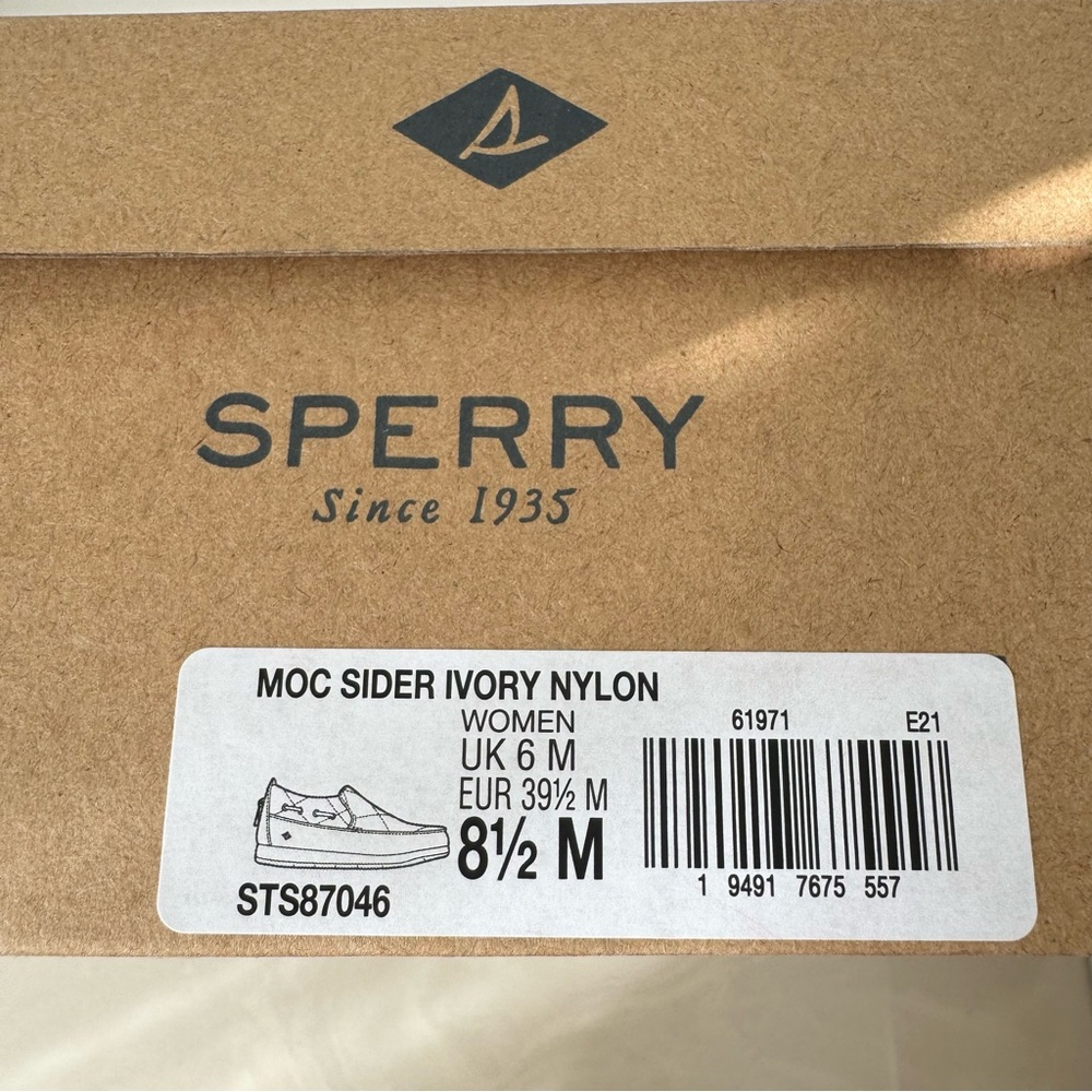 Sperry Ivory Moc-Sider Nylon Solid Casual Shoes Size 8.5 Style STS87046 - Picture 15 of 16